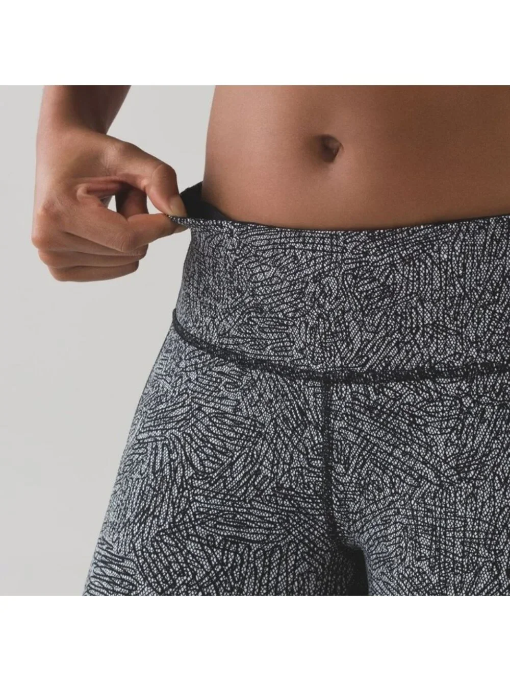 Lululemon Pace Rival Crop Line Up White Black / Black